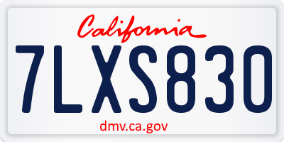 CA license plate 7LXS830