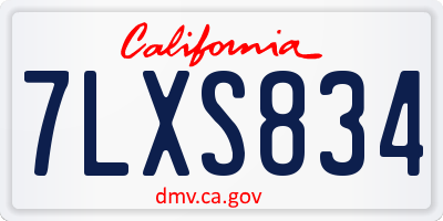 CA license plate 7LXS834