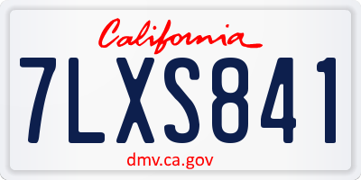 CA license plate 7LXS841