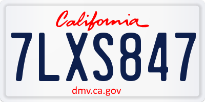 CA license plate 7LXS847