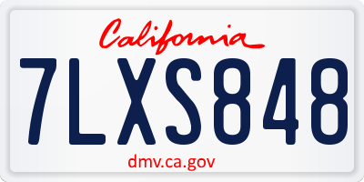 CA license plate 7LXS848