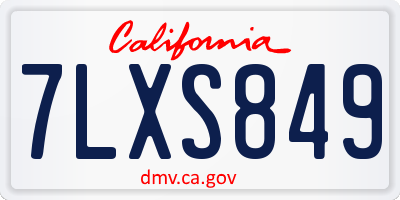 CA license plate 7LXS849