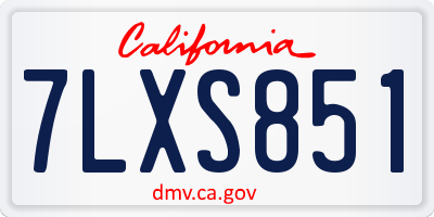 CA license plate 7LXS851