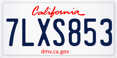CA license plate 7LXS853