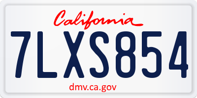 CA license plate 7LXS854
