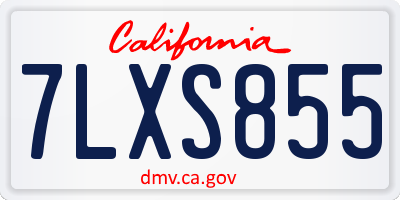 CA license plate 7LXS855