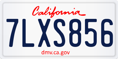CA license plate 7LXS856