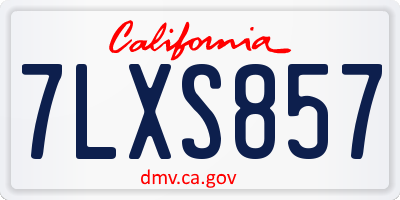 CA license plate 7LXS857