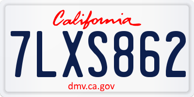 CA license plate 7LXS862