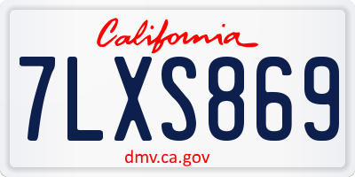 CA license plate 7LXS869