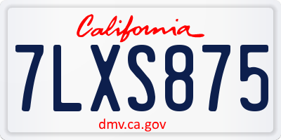 CA license plate 7LXS875