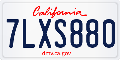 CA license plate 7LXS880
