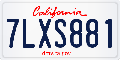 CA license plate 7LXS881