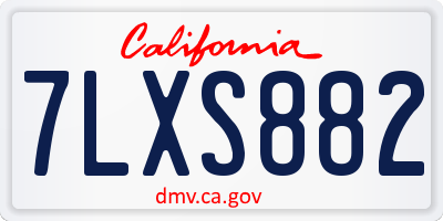 CA license plate 7LXS882