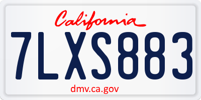 CA license plate 7LXS883