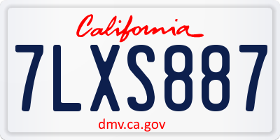 CA license plate 7LXS887