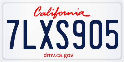 CA license plate 7LXS905