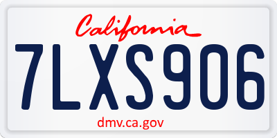 CA license plate 7LXS906