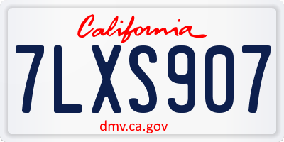 CA license plate 7LXS907