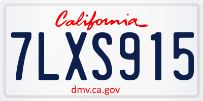 CA license plate 7LXS915