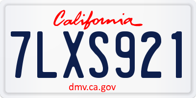 CA license plate 7LXS921