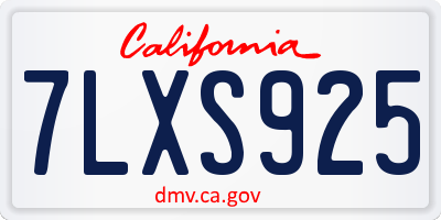 CA license plate 7LXS925