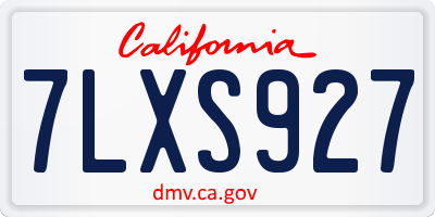 CA license plate 7LXS927