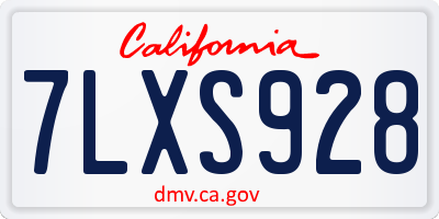 CA license plate 7LXS928