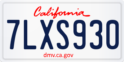 CA license plate 7LXS930