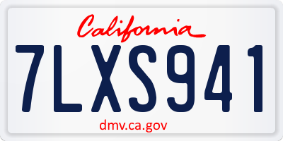 CA license plate 7LXS941
