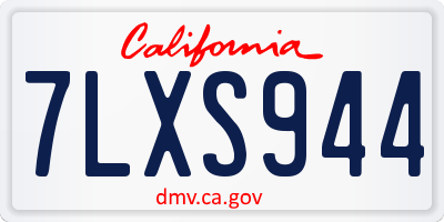 CA license plate 7LXS944