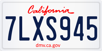 CA license plate 7LXS945
