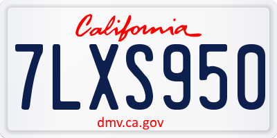 CA license plate 7LXS950