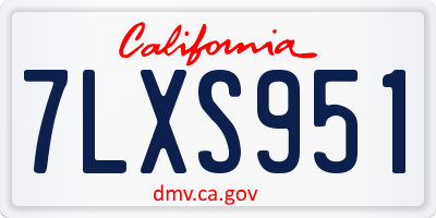 CA license plate 7LXS951
