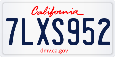 CA license plate 7LXS952