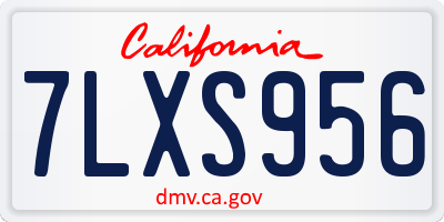 CA license plate 7LXS956