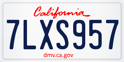 CA license plate 7LXS957