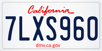 CA license plate 7LXS960