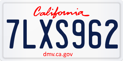 CA license plate 7LXS962