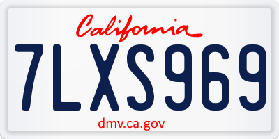 CA license plate 7LXS969