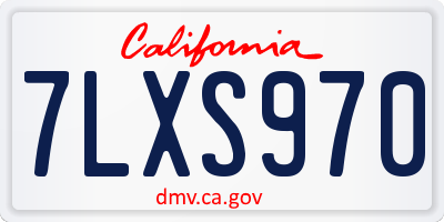 CA license plate 7LXS970