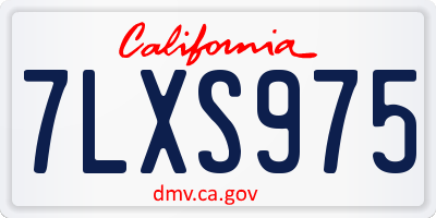 CA license plate 7LXS975