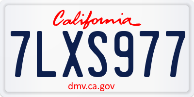 CA license plate 7LXS977