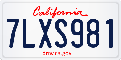 CA license plate 7LXS981