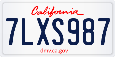 CA license plate 7LXS987