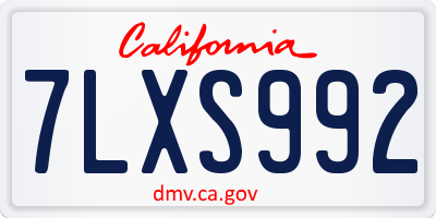 CA license plate 7LXS992