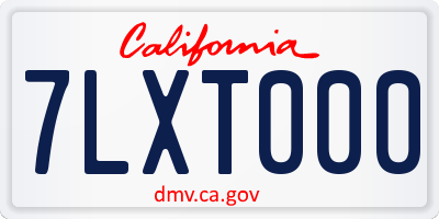 CA license plate 7LXT000