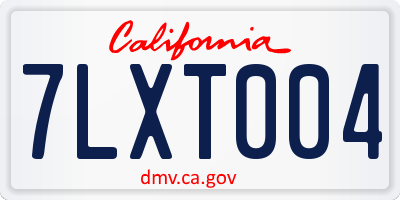 CA license plate 7LXT004