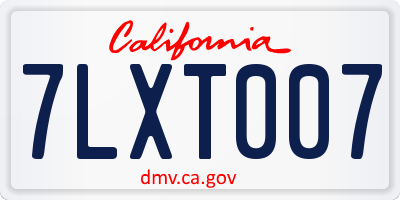 CA license plate 7LXT007