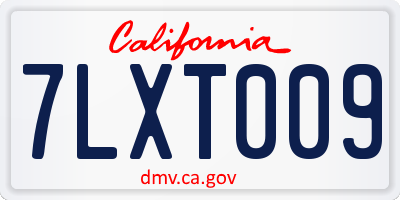CA license plate 7LXT009